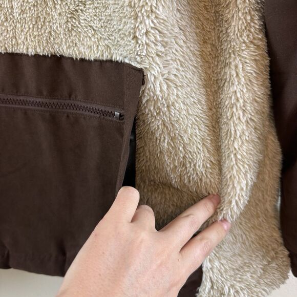 HOOEY Fleece Sherpa Pullover 1/4 Zip Men’s Large Brown Western Cowboy Cozy - Picture 6 of 15